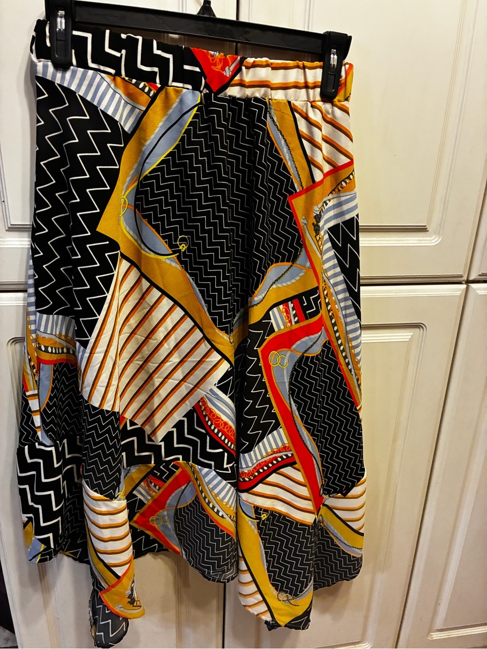 Marcel New York (by Andrew Marc) Handkerchief Hem Scarf Print Skirt, Size: S